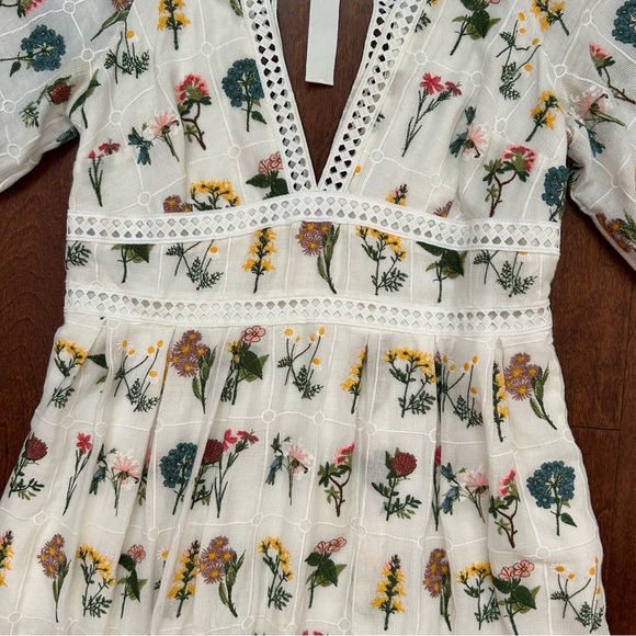 Anthropologie Carla Embroidered Floral Maxi Dress with Lace Trim, Size 16 - Picture 5 of 16